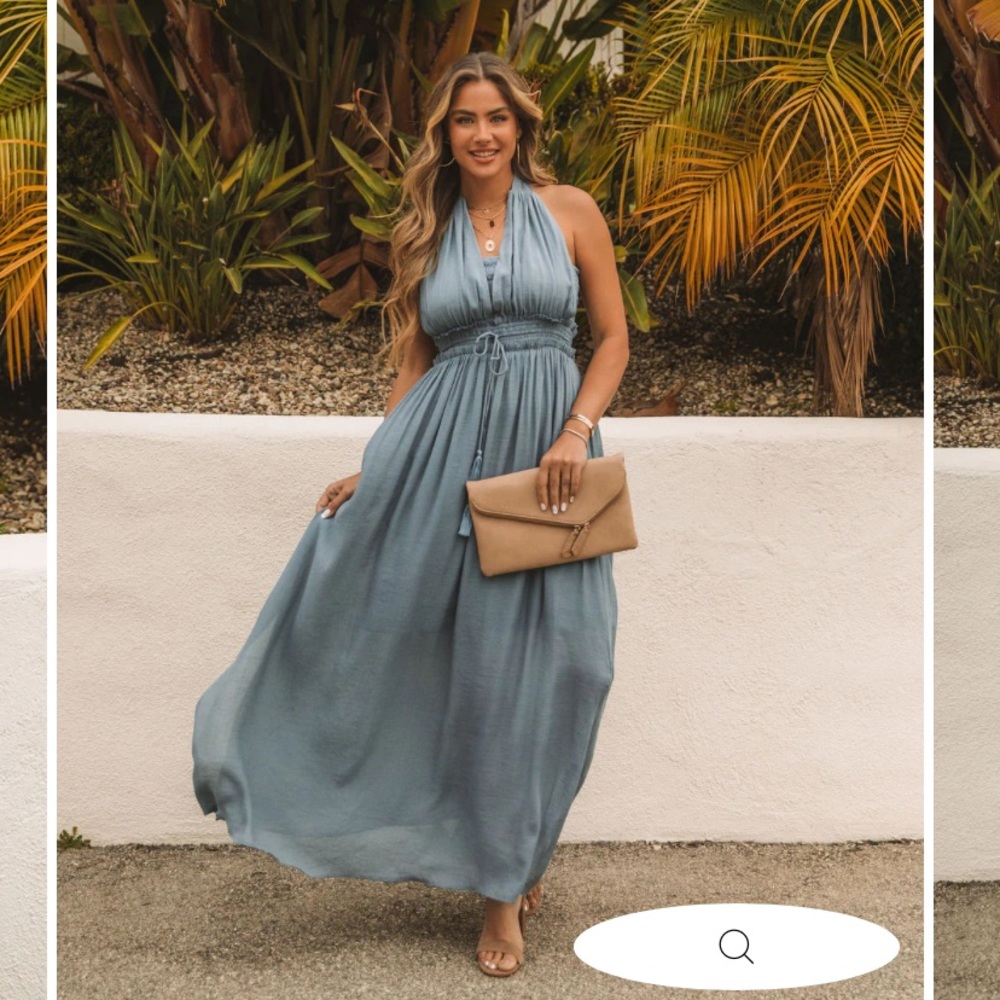 Vici Smocked Halter Maxi Dress